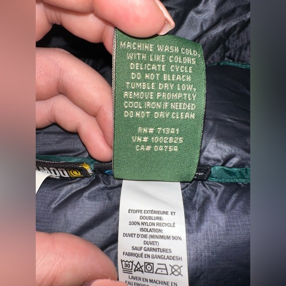 L.L. Bean Men's Green Goose Down filled Puffer Jacket XL outdoor winter hiking - Picture 6 of 14